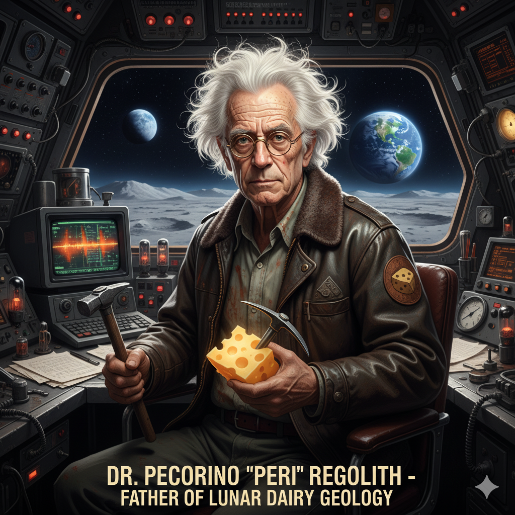 Portrait of Dr. Pecorino Regolith - Lunar Dairy Pioneer